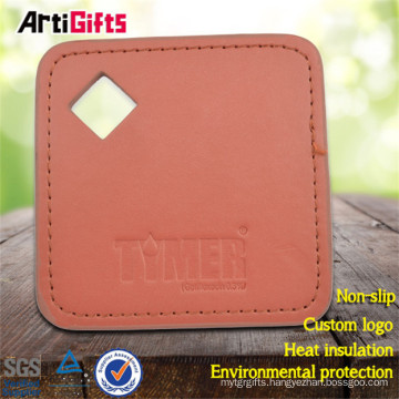 Free design good quality brown leather coasters